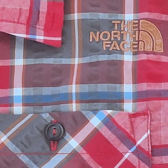 The North Face Seersucker Shirt QuickDry SS Alcoasta Red Plaid Button Up XXL 2XL - Picture 7 of 16